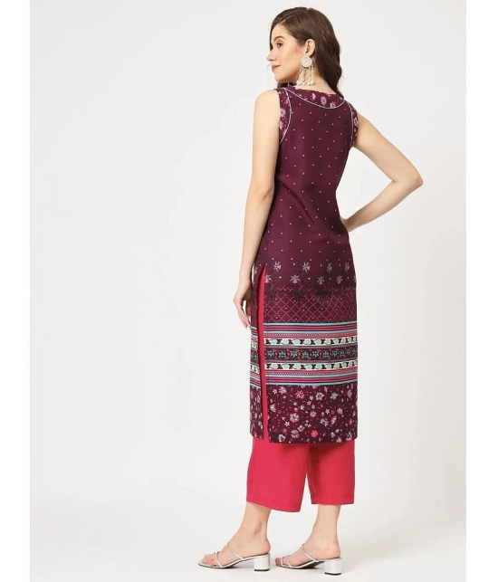 Pannkh - Magenta Rayon Womens Straight Kurti ( Pack of 1 ) - None