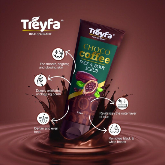 Treyfa Chocolate coffee scrub for body & face