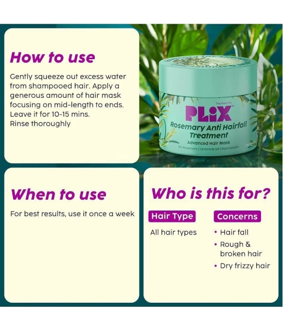 Plix Rosemary AntiHair Fall Treatment Advanced Hair Mask With 3% Rosemary Extract.(200 g)