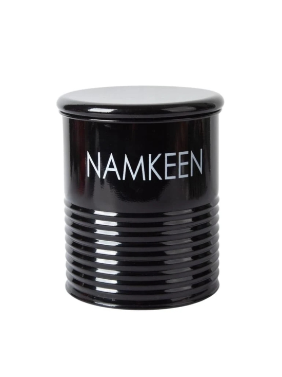 Tea & Sugar Jar (Each 900 Ml) +  Biscuits & Namkeen Jar (Each 1700 Ml) - Black, Set Of 4