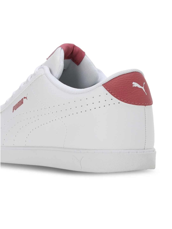 PUMA LADIES WHITE CARINA SLIM PERF LACE-UP SNEAKERS