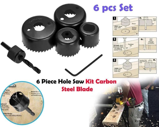 433 Hole Saw Set Drill Bit set 32mm ,38mm ,44mm ,54mm (6 pcs)