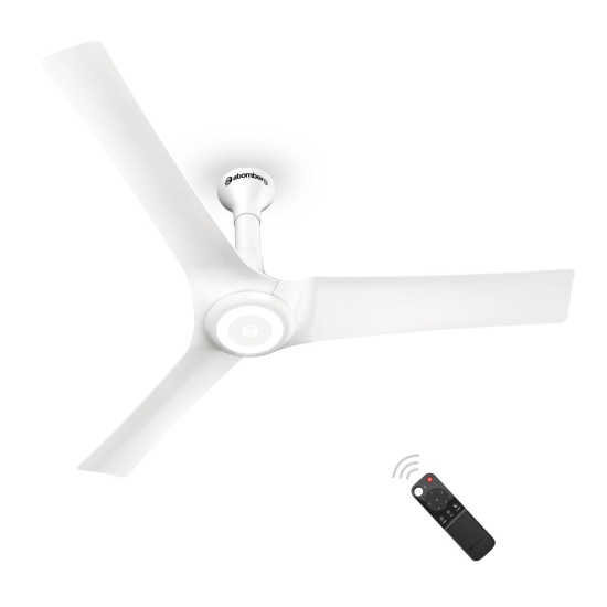 Atomberg Aris Starlight IOT Enabled 1200 mm BLDC Motor with Remote 3 Blade Ceiling Fan(Marble white)