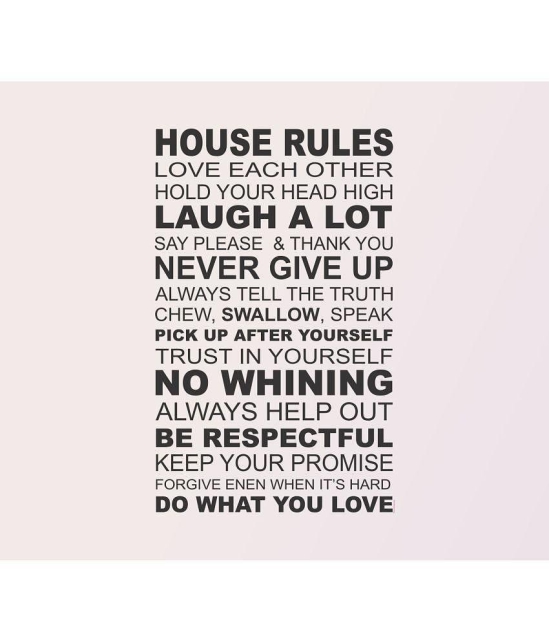 Asmi Collection Motivational Quotes for House Rules Wall Sticker ( 97 x 60 cms )