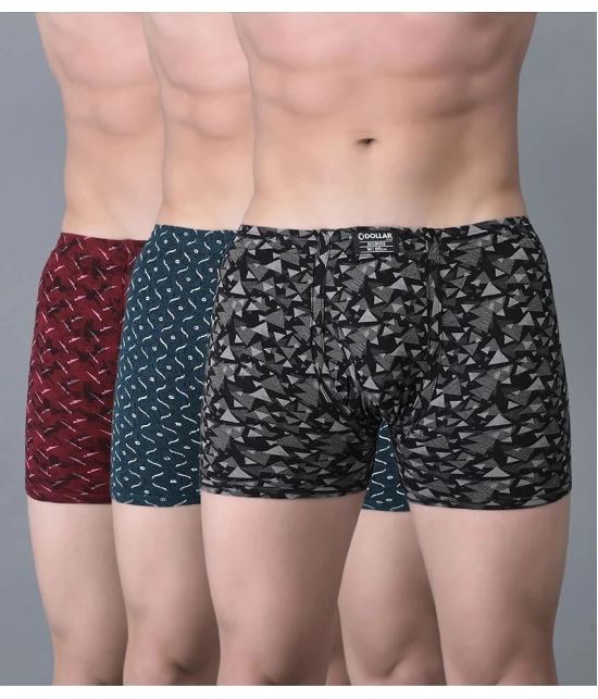 Pack of 3 Dollar Bigboss Assorted Printed Cotton Blend Men Trunk - None