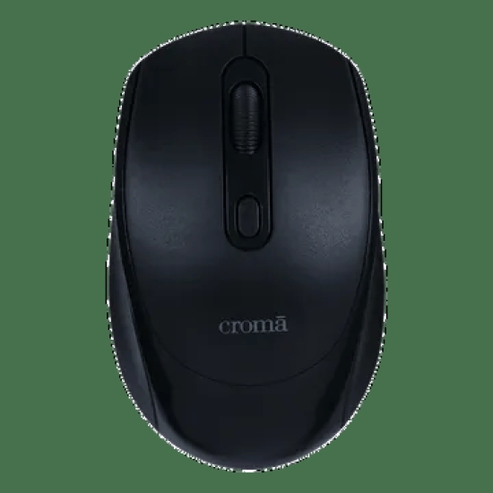 Croma Wireless Optical Mouse (Variable DPI Up to 1600, Compact & Lightweight Design, Black)