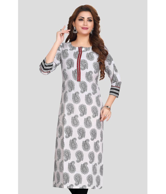 Meher Impex - White Cotton Womens Straight Kurti ( Pack of 1 ) - None