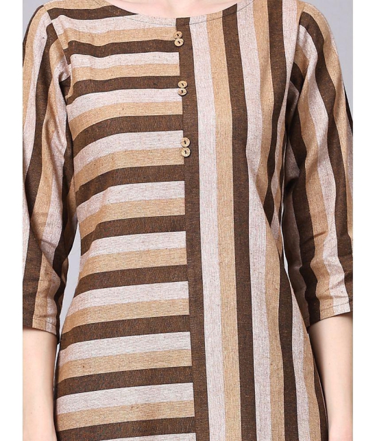 Glomee - Brown 100% Cotton Womens Straight Kurti ( Pack of 1 ) - None