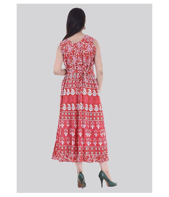 Rangun Cotton Red A- line Dress - XL