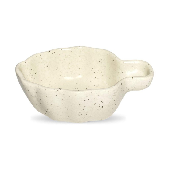 Ceramic Dining White Leaf Shaped Ceramic Dip Bowls Set of 2