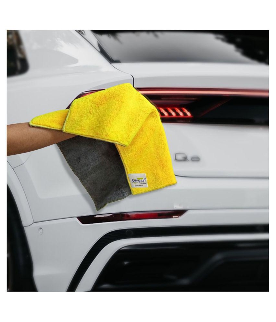 SOFTSPUN 900 GSM, Microfiber Double Layered Cloth 40x40 Cms 2 Piece Towel Set, Extra Thick Microfiber Cleaning Cloths Perfect for  Home, Kitchen, Cars, Furniture and More.