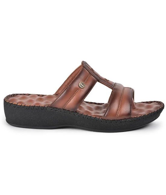 Liberty - Brown Mens Leather Slipper - None