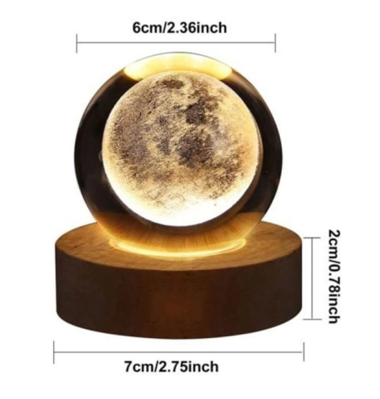 3D Crystal Ball Solar System LED