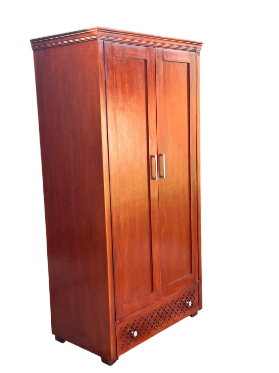 Wooden Twist Madera Solid Teak Wood 2 Door Wardrobe-Brown