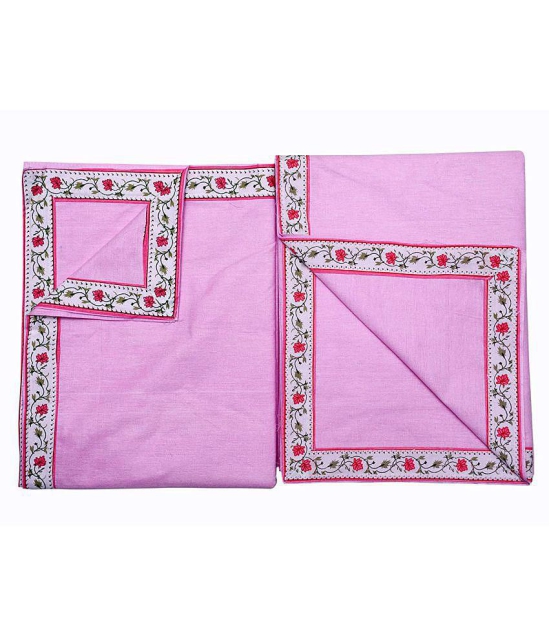 Gahoifab Cotton Double Bedsheet ( 230 cm x 150 cm ) - Pink