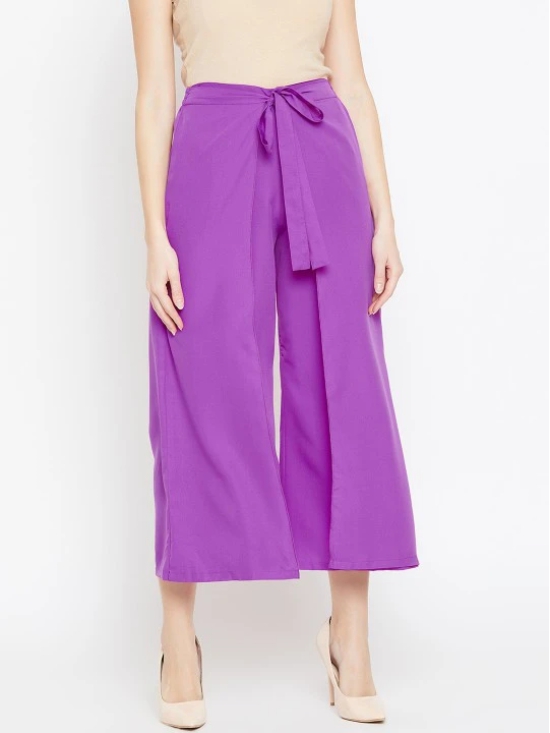 Women Purple Loose Fit Solid Culottes