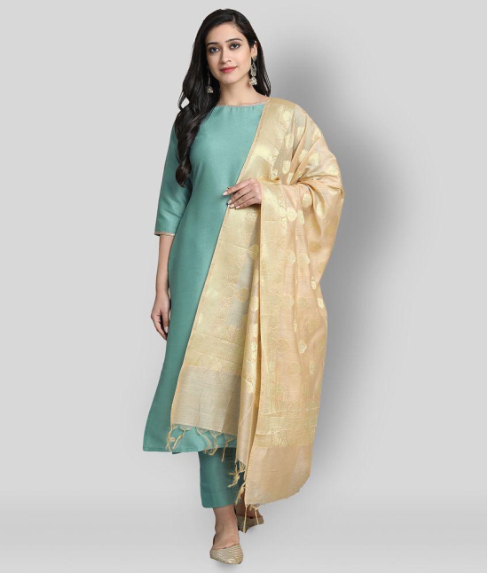 Janasya - Green Straight Silk Women's Stitched Salwar Suit ( Pack of 1 ) - M