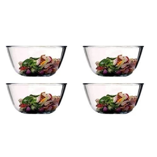 Femora Borosilicate Glass Microwave Safe All-Purpose Mixing Bowl,2650 ML, Set of 4