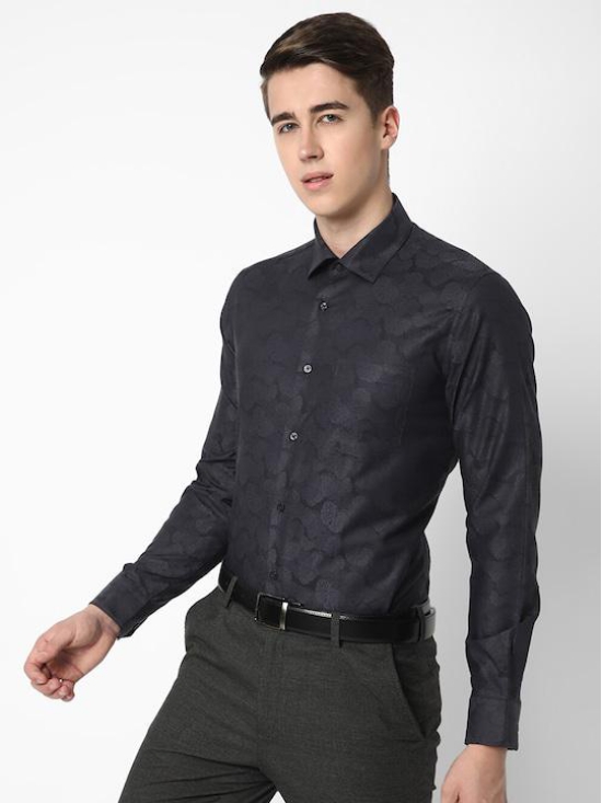 Premium Slim Fit Geometric Printed Cotton Formal Shirt