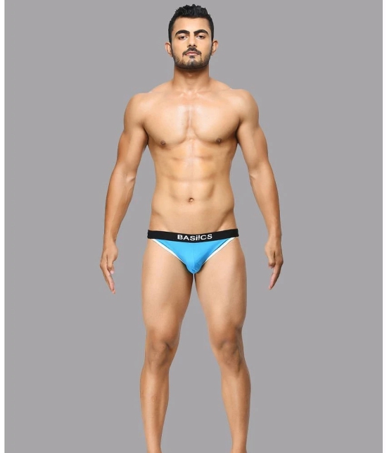 BASIICS By La Intimo Spandex Mens Briefs ( Blue ) BCSBR02 - None