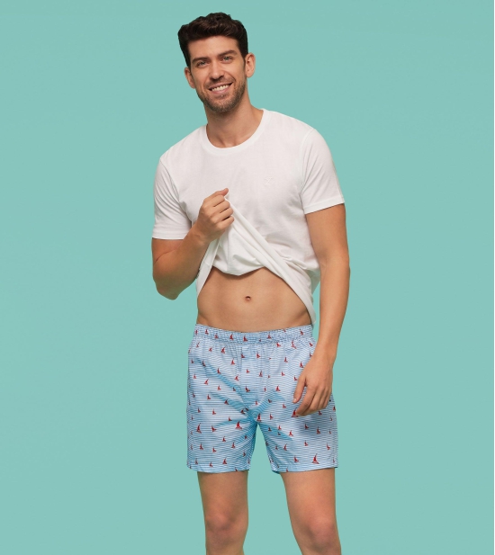 Remix Cotton Boxers Sailor Blue L