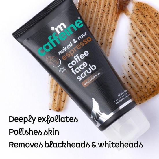 mCaffeine Espresso Coffee Deep Exfoliating Face Scrub - Blackheads Removal with Walnut 75g