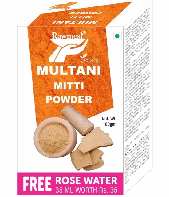 rawmest Multani Mitti with Toner Rose Water Skin Tonic 300 g Pack of 3