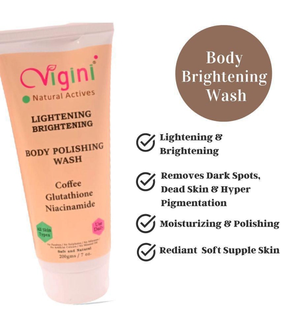 Vigini Skin Whitening Body Lightening Scrub So@ap Free Wash Exfoliating Coffee Glutathione Moisturizer 200 ml