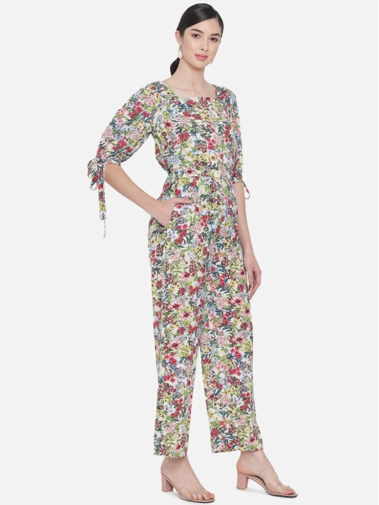 ALL WAYS YOU Women jumpsuit Poly Crepe fabric with Half Sleeves & Square Neck Multicolor XXL