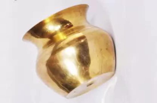 DOKCHAN Indian Pure Brass Golden Color lota for use Pooja, Home, Temple/Brass lota (Kalash) for ganga jal/Diwali Festival use Brass lota