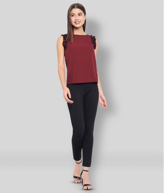 ALL WAYS YOU - Maroon Polyester Womens Regular Top ( Pack of 1 ) - M