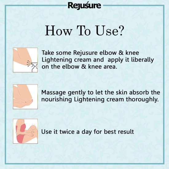 Rejusure Elbow  Knee Lightening Cream  Lightens  Hydrates Elbow  Knees  50 gm Pack of 5-Rejusure Elbow & Knee Lightening Cream – Lightens & Hydrates Elbow & Knees – 50 gm (Pack of 5)