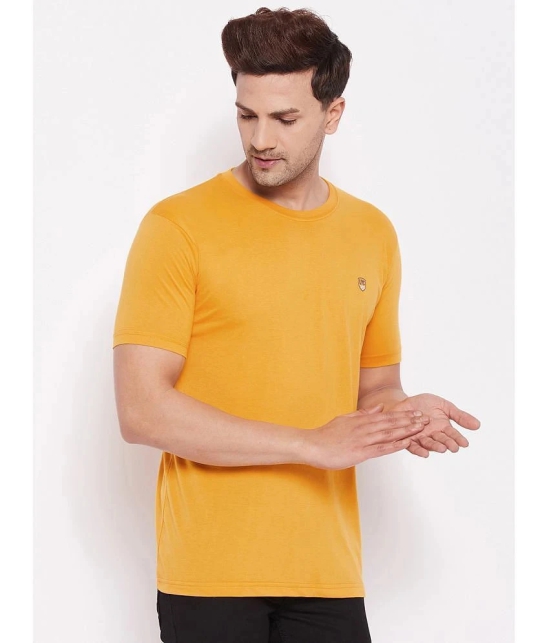 Lycos - Cotton Regular Fit Mustard Mens T-Shirt ( Pack of 1 ) - None