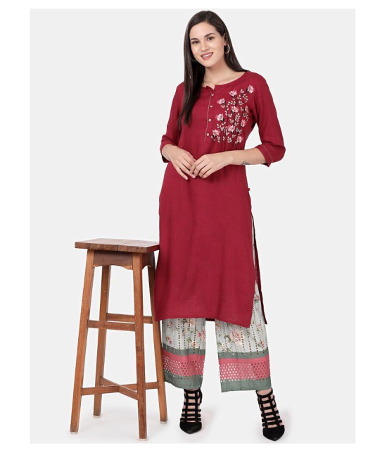 Alena Rayon Kurti With Palazzo - Stitched Suit - S