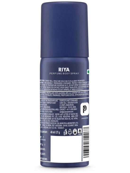 Riya Thunderheart Blue Deodorant Spray for Unisex 40 ml ( Pack of 1 )