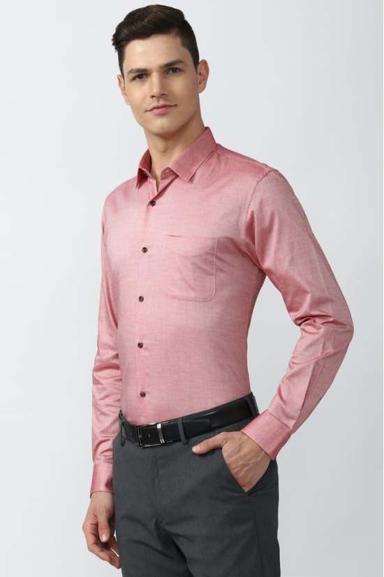 Men Pink Slim Fit Formal Full Sleeves Formal Shirt