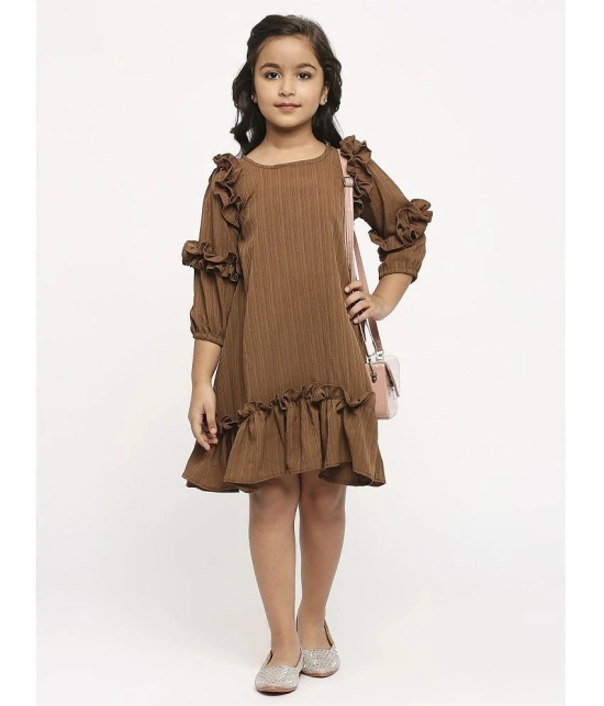 gufrina Brown Polyester Girls Fit And Flare Dress ( Pack of 1 ) - None