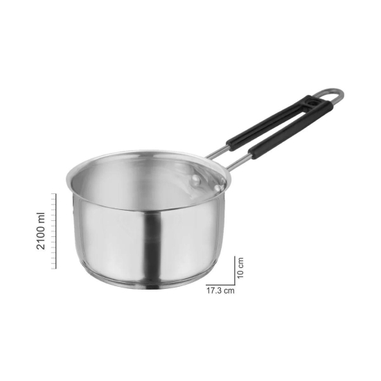 Stainless Steel Saucepan/Tea pan with capsulated induction bottom 2.1L