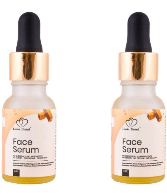 Looks United 24k Gold Face Serum Pack Of 2 (15ml Each)