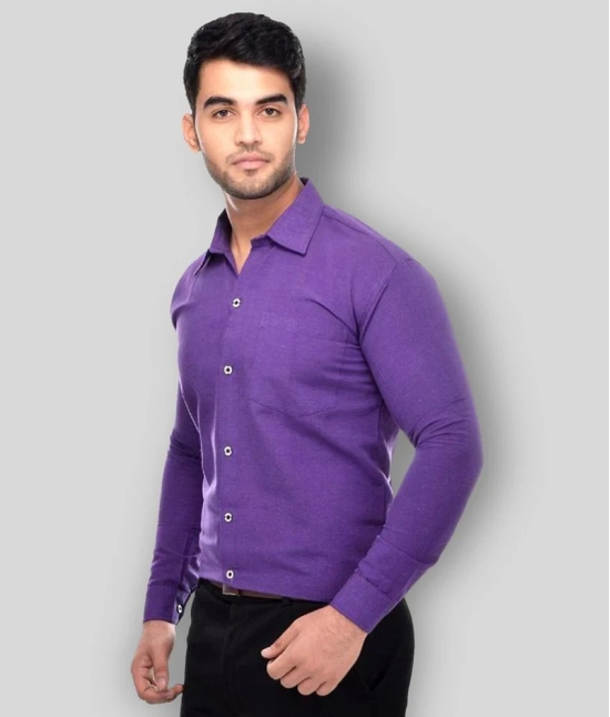 DESHBANDHU DBK - Purple Cotton Regular Fit Mens Formal Shirt (Pack of 1) - None