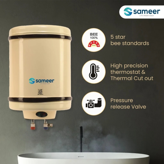 Sameer 10 L Storage Water Geyser (Ivory Inferno Storage Geyser, Off- White)