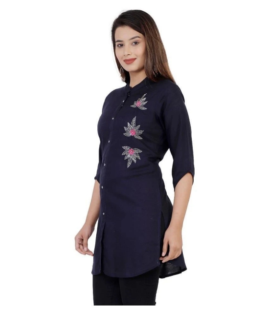 HIGHLIGHT FASHION EXPORT Blue Rayon Straight Kurti - Single - S