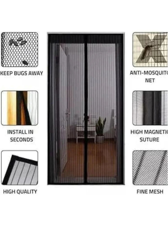 DHS Mart Mosquito Screen Door Net Wood Polish Block Net Curtain with Magnets Reinforced Polyester Mesh 1 no.s