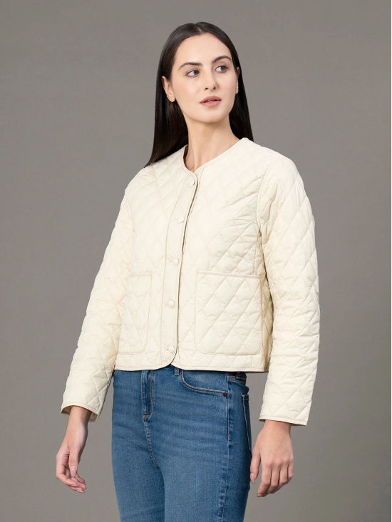 RedTape Round Neck Jacket for Women | Button Closure | Enhanced Comfort