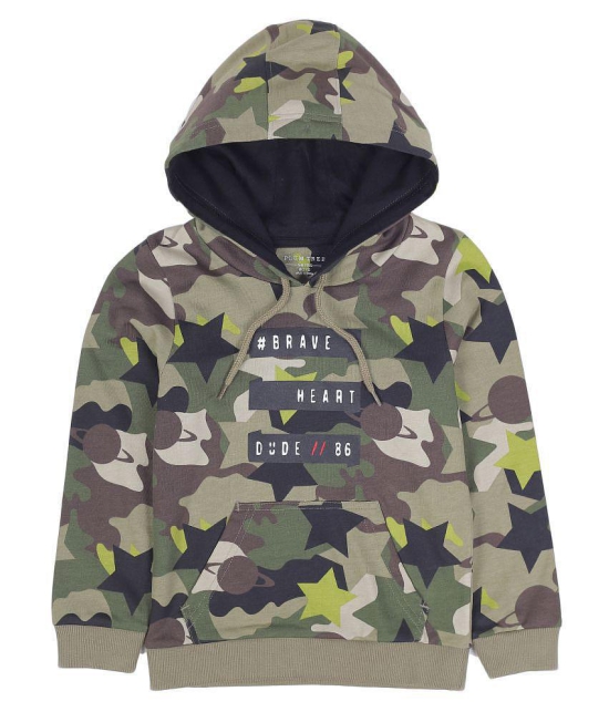 PLUM TREE BOYS HOODIE SWEATSHIRT-OLIVE - None