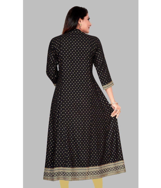 Meher Impex - Black Rayon Womens Flared Kurti ( Pack of 1 ) - None