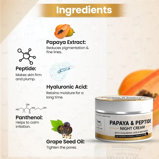 Papaya & Peptide Night Cream for Healthy Skin