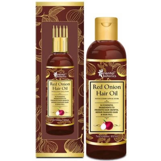 Oriental Botanics Red Onion Hair Oil with Comb Applicator, 100ml