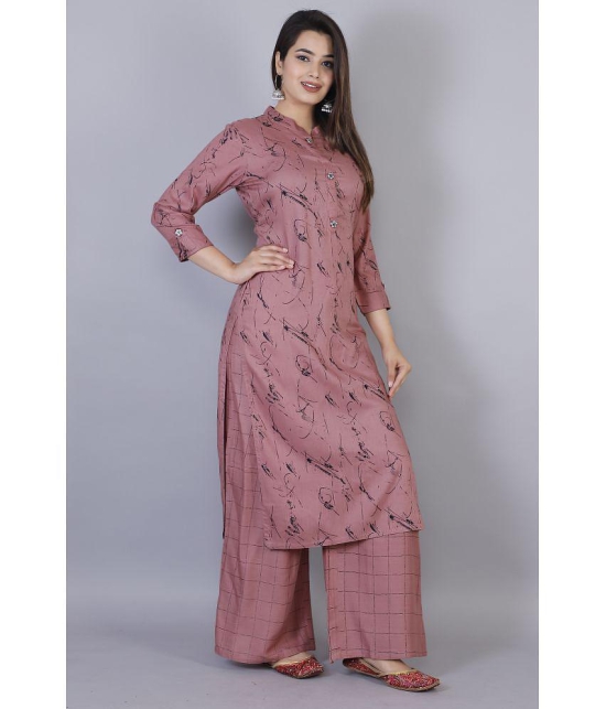 JC4U - Pink Straight Rayon Womens Stitched Salwar Suit ( Pack of 1 ) - None