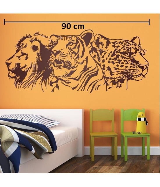 Asmi Collection Lion and Tiger Wall Sticker ( 40 x 90 cms )